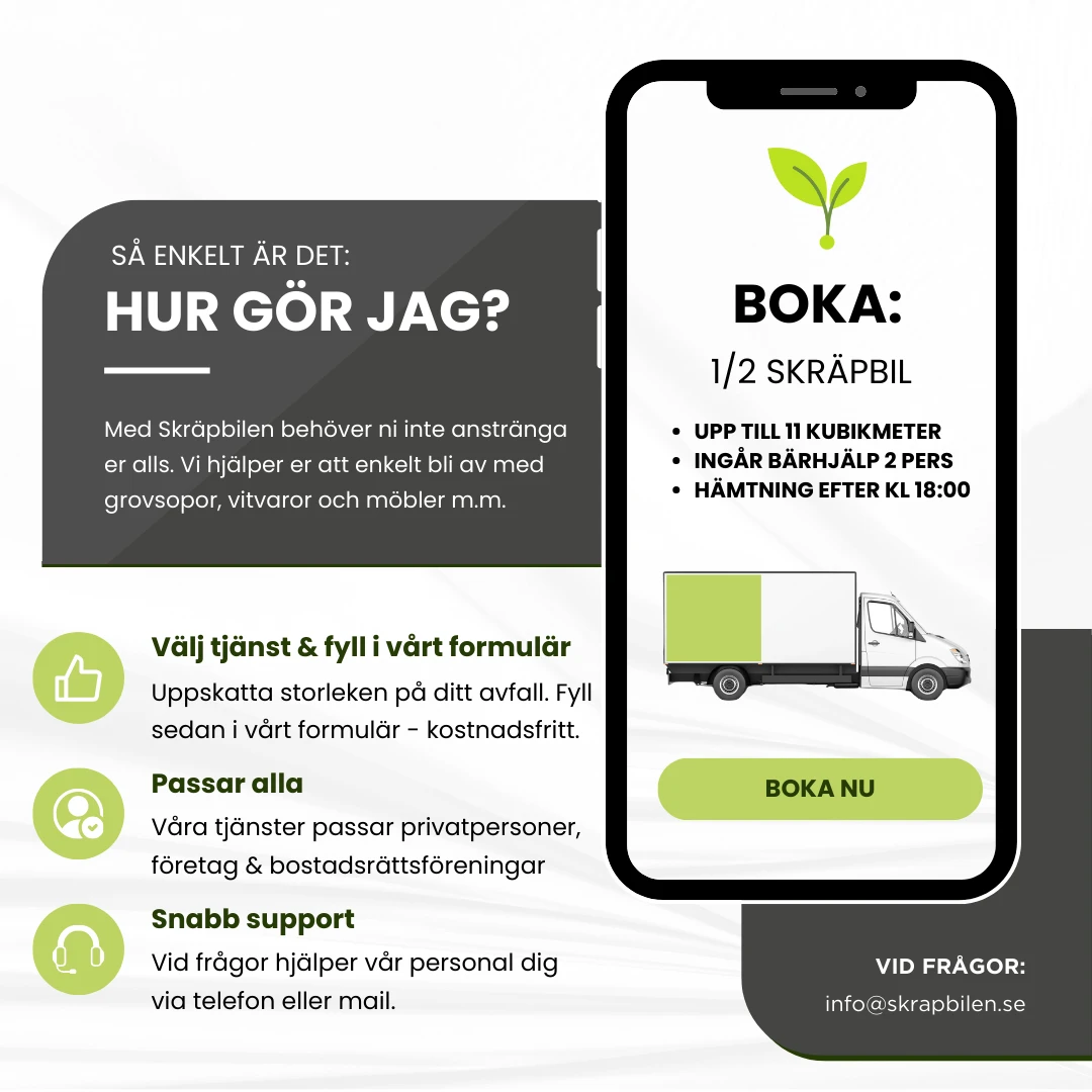 Så hämtar vi kassaskåp – steg för steg. Guide för att boka hämtning av kassaskåp via Skräpbilen – steg för steg.