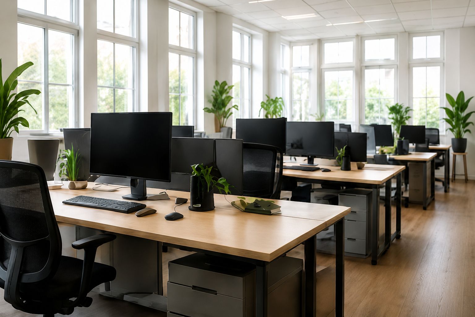 Modernt och rent kontor efter professionell kontorsstädning för företag.